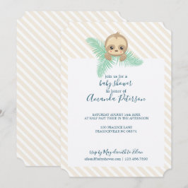 Kön Neutral Baby Sloth Baby Shower-inbjudan Inbjudningar