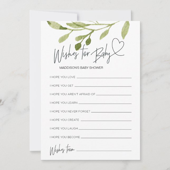 Kön Neutral babyskor Önskemål för Baby-kort Inbjudningar (Framsida)