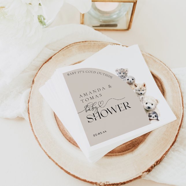 Kön Neutral babystötare för vinterdjur Pappersservett (Skapare uppladdad)