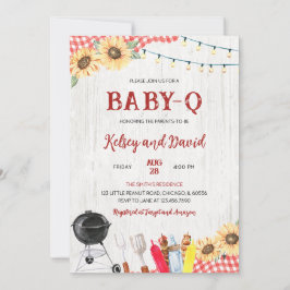 Kön Neutral BBQ Baby Shower Inbjudningar