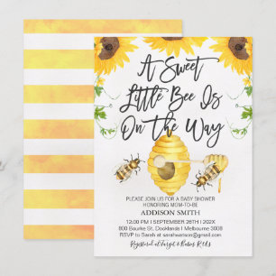 Kön Neutral Bee Bee Beed Baby Shower-inbjudan Inbjudningar