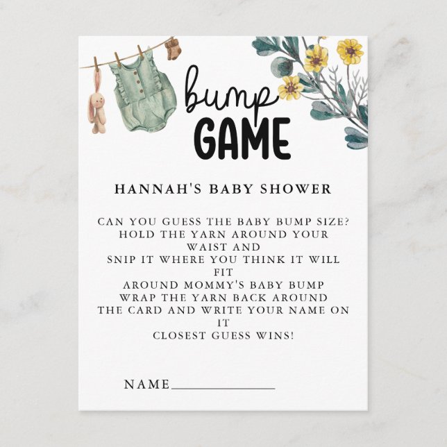 Kön Neutral Boho Baby Shower Game Tilläggskort (Framsida)