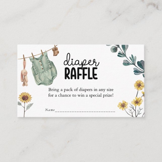 Kön Neutral Boho Baby Shower Raffle Tilläggskort (Framsida)