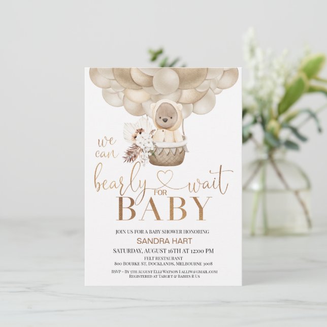 Kön Neutral Boho Barly Wait Baby Shower Inbjudningar (Stående Fram)