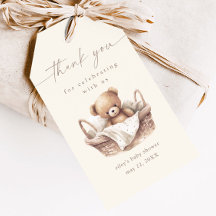 Kön Neutral Boho Bear Baby Shower Favor