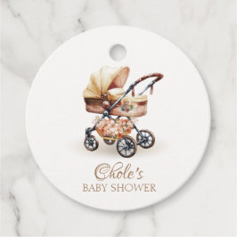 Kön Neutral Boho Blommigt Barnvagn Baby Shower Gåvor Etiketter