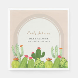 Kön Neutral Boho Cactus Arch Baby Shower Pappersservett