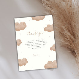Kön Neutral Boho Clouds Stars Baby Shower Tack Kort