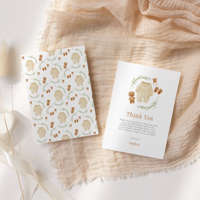 Kön Neutral Boho Mönster Baby Shower Tack Kort (Skapare uppladdad)