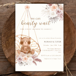 Kön Neutral Boho Nalle Baby Shower Inbjudningar