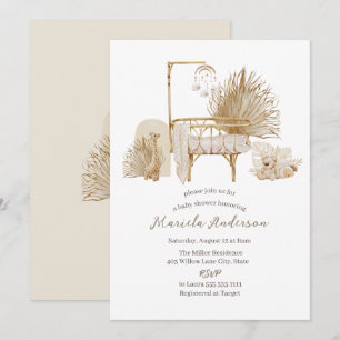 Kön Neutral Boho Nursery Mobile Baby Shower Inv Inbjudningar