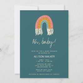 Kön Neutral Boho Rainbow Baby Shower-inbjudan Inbjudningar