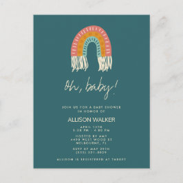 Kön Neutral Boho Rainbow Baby Shower-inbjudan Vykort