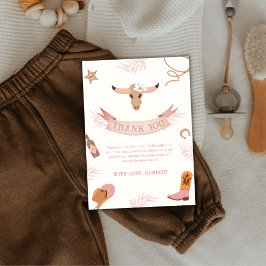 Kön Neutral Boho Vilda western Cowgirl Baby Shower Tack Kort
