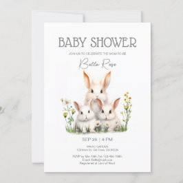 Kön Neutral Bunny Baby Shower-inbjudan Inbjudningar