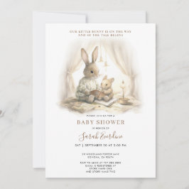 Kön Neutral Bunny Baby Shower Inbjudningar