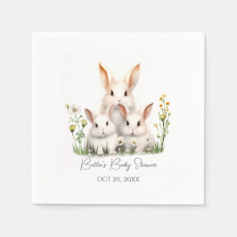Kön Neutral Bunny Baby Shower Pappersservett