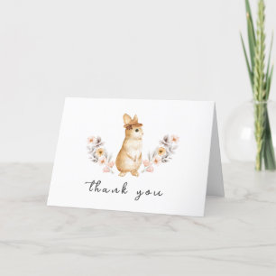 Kön Neutral Bunny Wildblombabyskor Tack Kort