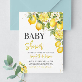 Kön Neutral Citrus Blommigt Baby Shower Inbjudningar