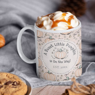 Kön Neutral Cream Little Pumpkin Mamma ska vara Kaffemugg