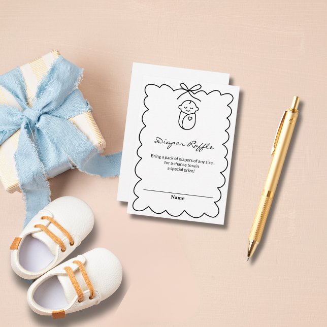 Kön Neutral cute Baby och Bow Modern Baby Shower Tilläggskort (Skapare uppladdad)