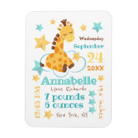 Kön Neutral Cute Giraffe Stars Baby födelsetal