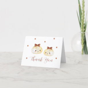 Kön Neutral Cute Simple Dumpling Baby Shower Tack Kort