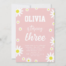 Kön Neutral Daisy 3:e födelsedagen Party Boho Whit