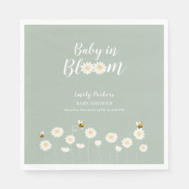 Kön Neutral Daisy Blommigt Baby i blodomläggare Pappersservett