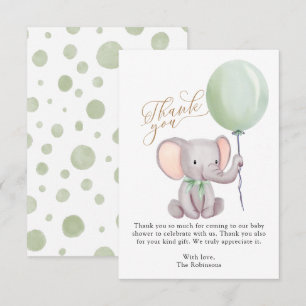 Kön Neutral Elephant Baby Shower Tack för ditt kor Kort