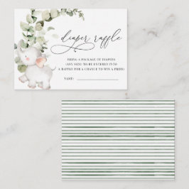 Kön Neutral Eucalyptus Elephant Diaper Raffle Tilläggskort