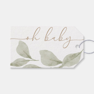 Kön Neutral Eucalyptus Oh Baby Favor Presentetikett