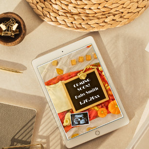 Kön Neutral Fall Pumpkin Social Media Gravid Meddelande