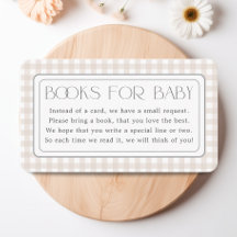 Kön Neutral Gingham Bokar for Baby Shower