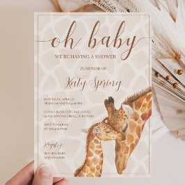 Kön - Neutral Giraffe Baby Shower-inbjudan