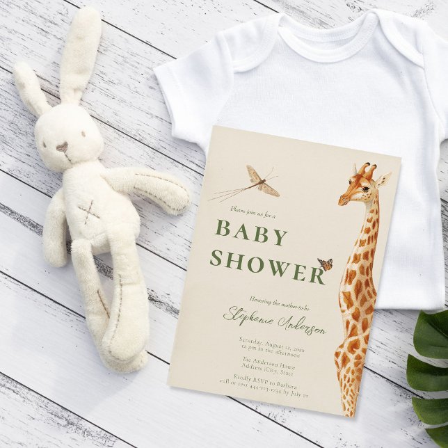 Kön Neutral Giraffe Classic Inbjudningar (Skapare uppladdad)