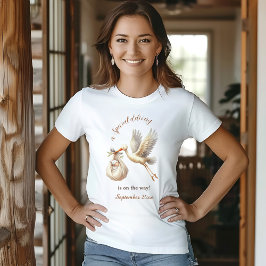 Kön Neutral Gravid Meddelande om Unisex Stork T Shirt