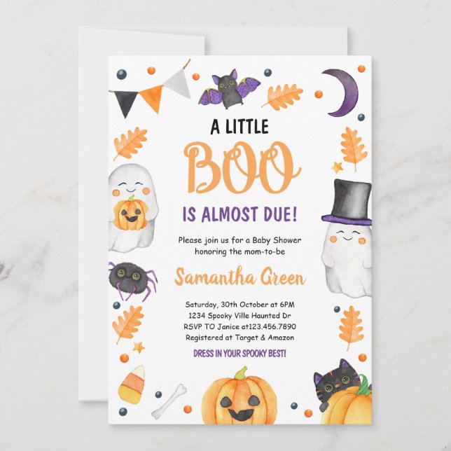 Kön Neutral Halloween Baby Shower Inbjudningar (Framsida)