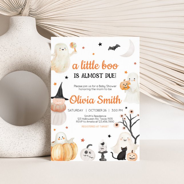 Kön Neutral Halloween Little Boo Baby Shower Inbjudningar (A Little Boo Baby Shower Invitation
)