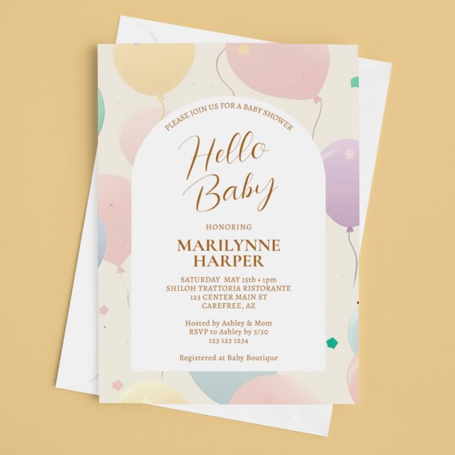Kön Neutral Hej Baby Shower Inbjudningar (Skapare uppladdad)