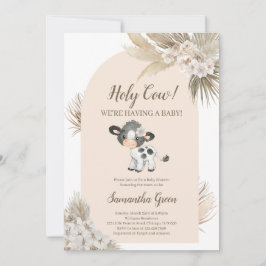 Kön Neutral Heliga Kow Baby Shower-inbjudan Inbjudningar
