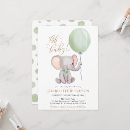 Kön Neutral inbjudan till elefant-babyskor