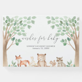 Kön Neutral kalk Skogsdjur Baby Shower Gästböcker