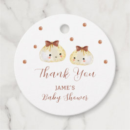 Kön Neutral kute Dumpling Baby Shower Tack Gåvor Etiketter