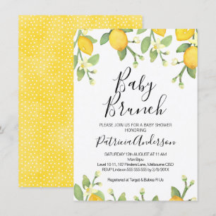 Kön Neutral Lemon Brunch Baby Shower-inbjudan Inbjudningar