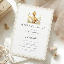 Kön Neutral Little Anka Baby Shower Inbjudningar