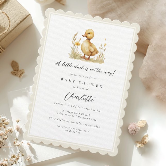 Kön Neutral Little Anka Baby Shower Inbjudningar (Skapare uppladdad)