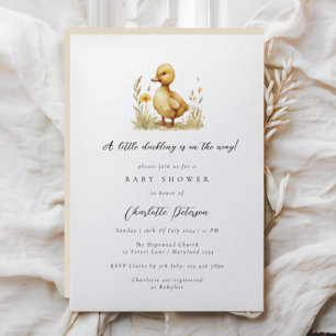 Kön Neutral Little Anka Baby Shower Inbjudningar