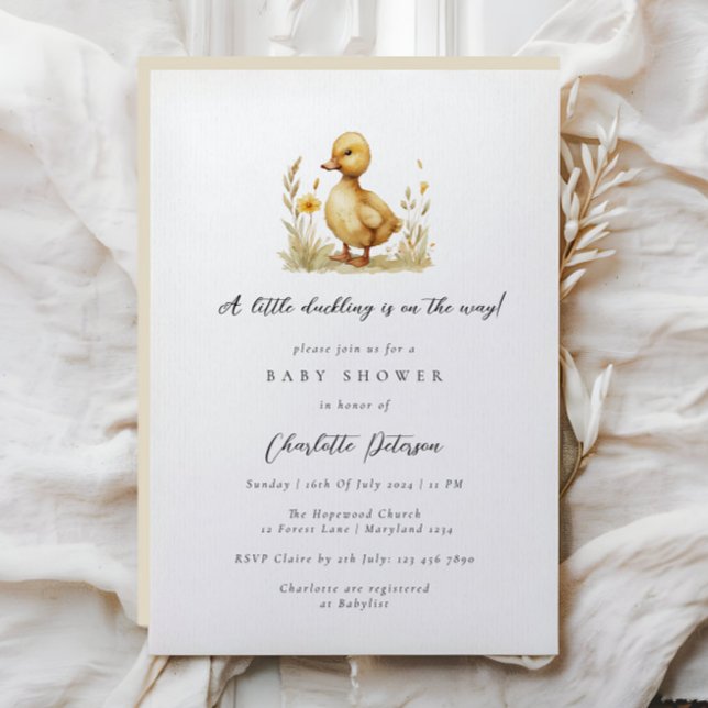 Kön Neutral Little Anka Baby Shower Inbjudningar (Skapare uppladdad)