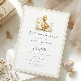 Kön Neutral Little Anka Baby Shower Inbjudningar